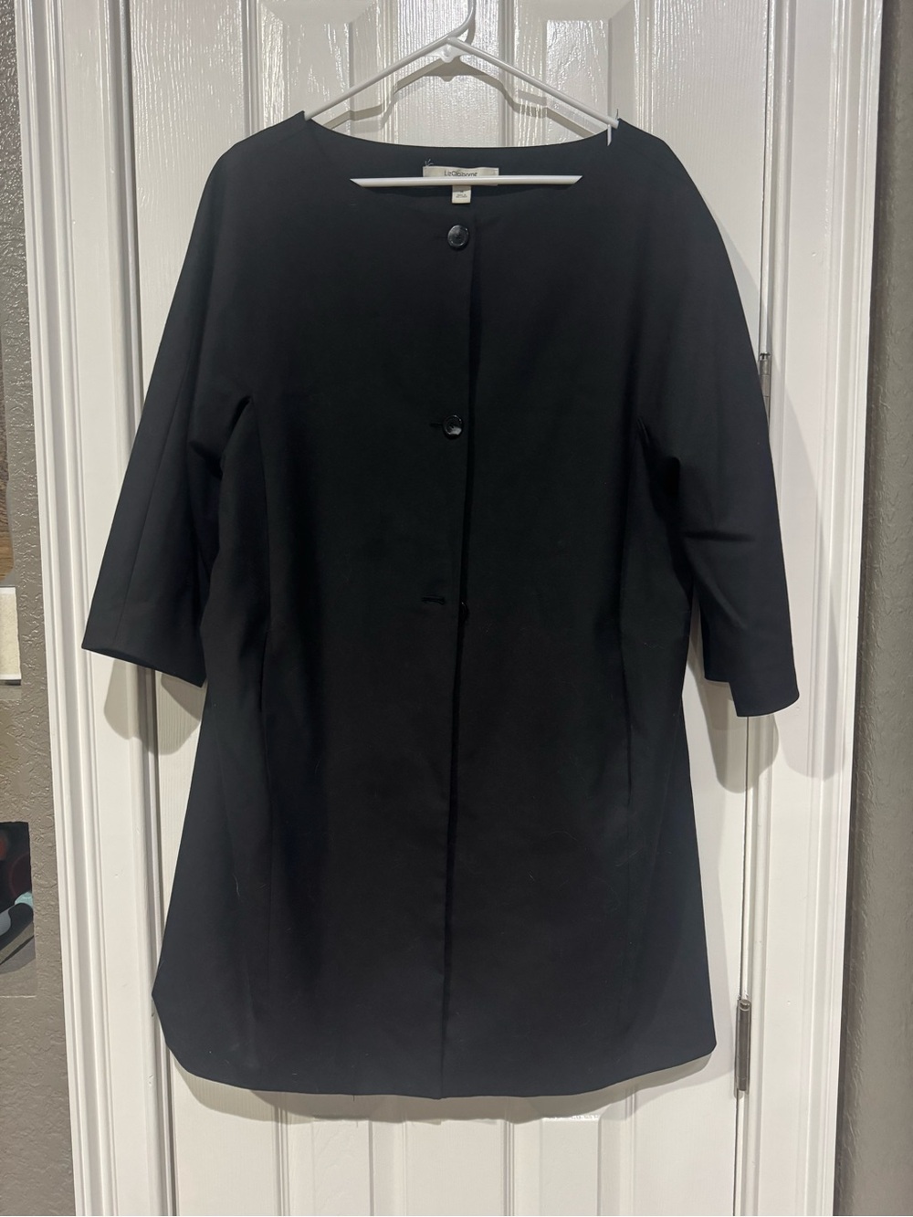 Liz Claiborne Black Coat with Coral Trim